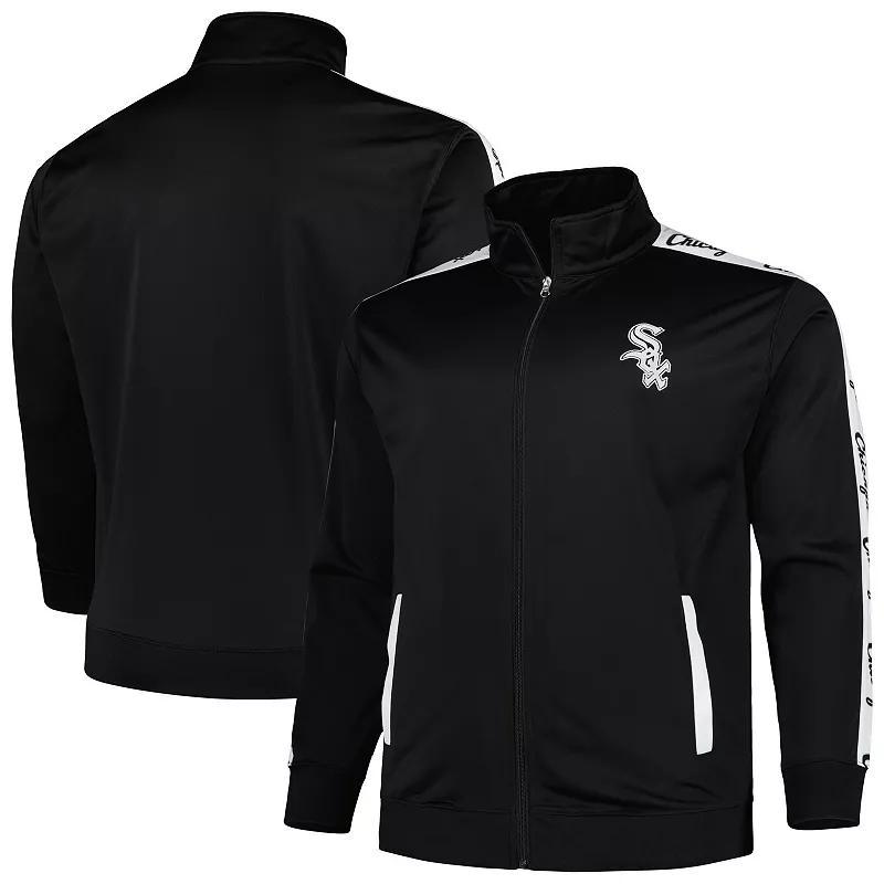 Men's Black Chicago White Sox Big & Tall Tricot Track Full-Zip Jacket, Size: 4XLT Product Image