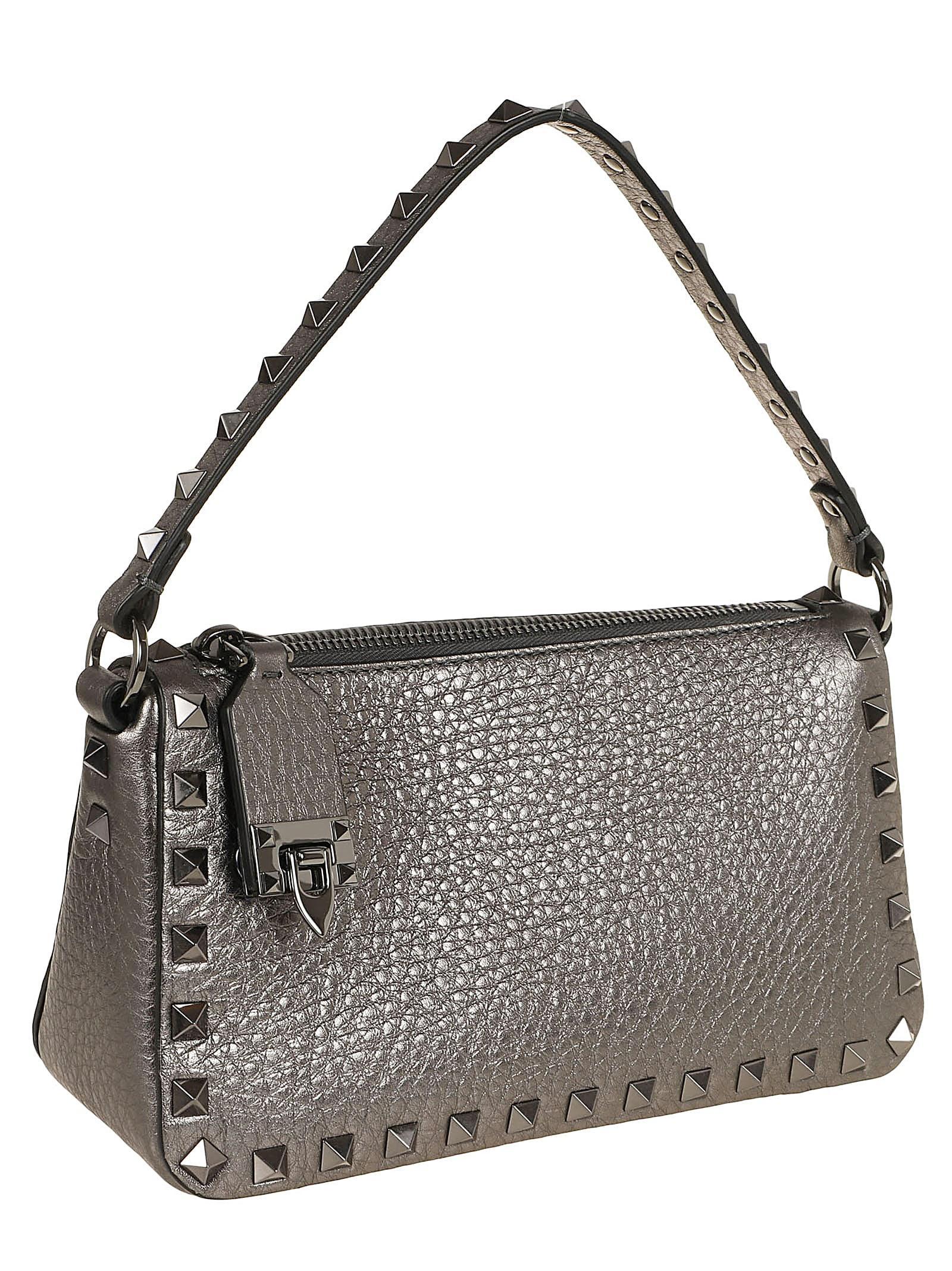 VALENTINO GARAVANI Rockstud Shoulder Bag In Grey Product Image