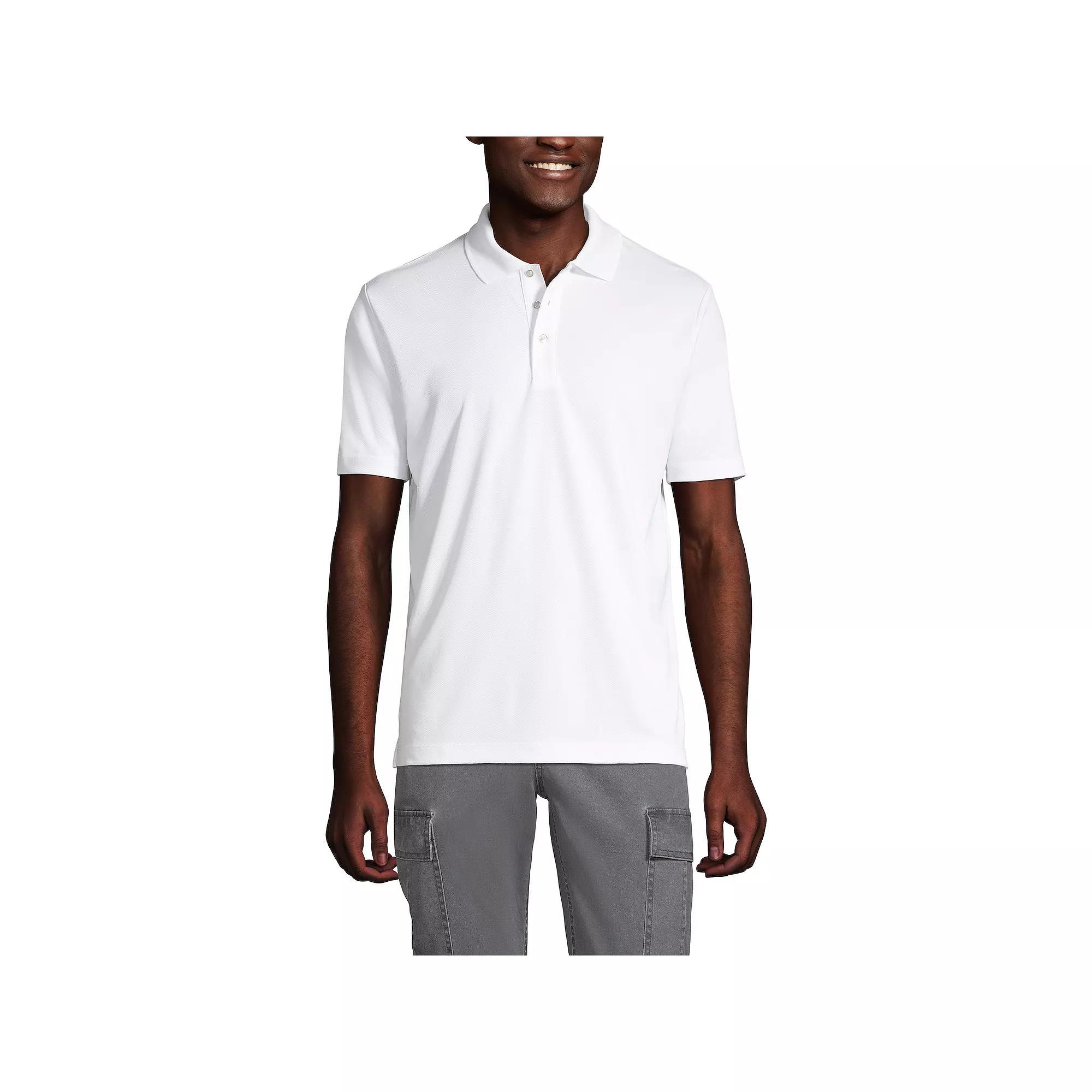 Men's Lands' End Short Sleeve Moisture-Wicking Active Polo Shirt,  Product Image