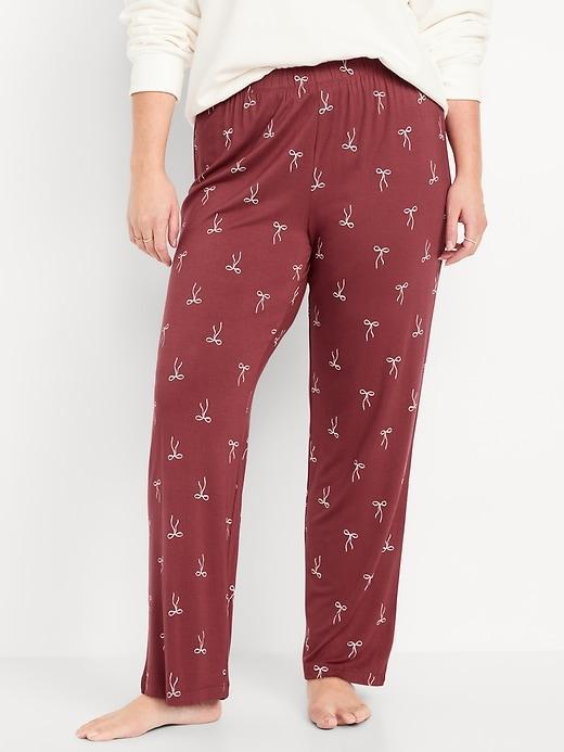 Mid-Rise Knit Jersey Pajama Pant Product Image