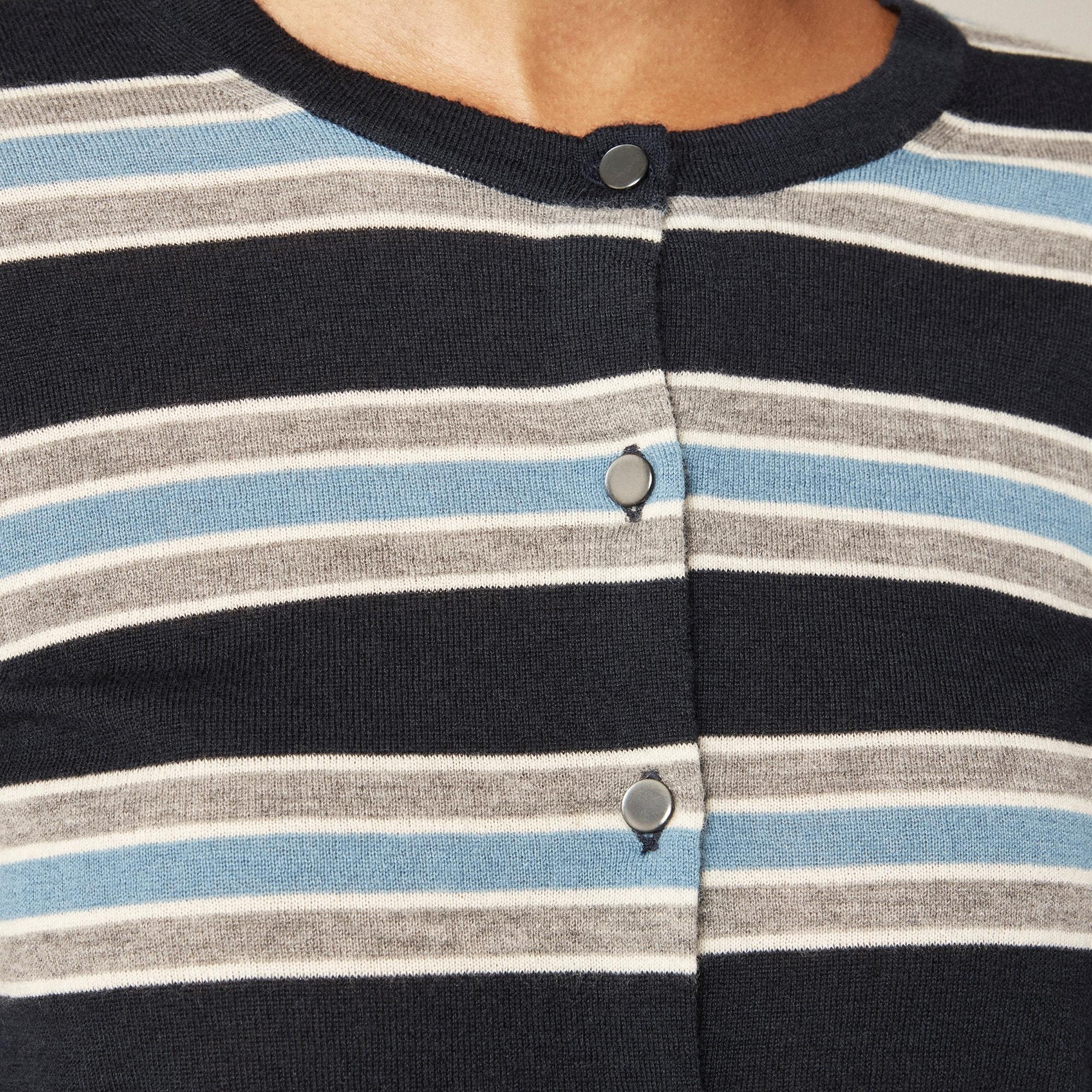 Featherweight cashmere cardigan in stripe Product Image