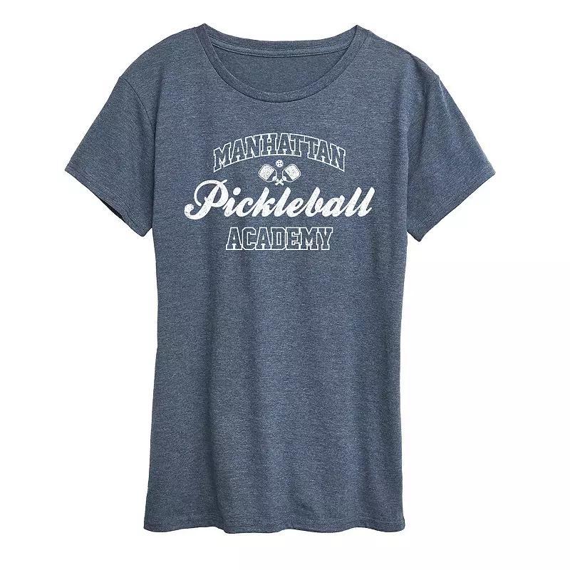 Plus Manhattan Pickleball Academy Graphic Tee, Women's, Size: 3XL, Grey Blue Product Image