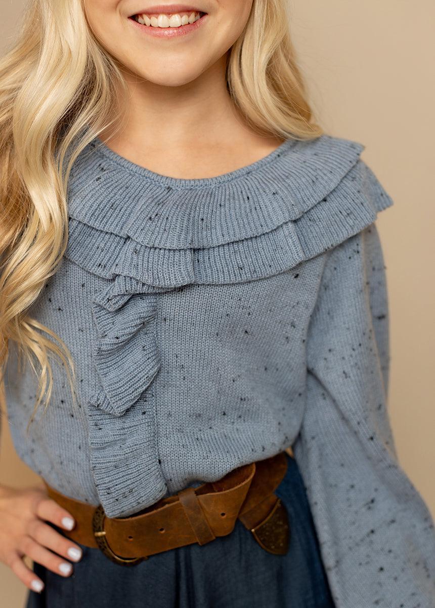 Anilah Sweater in Cornflower Girls Product Image