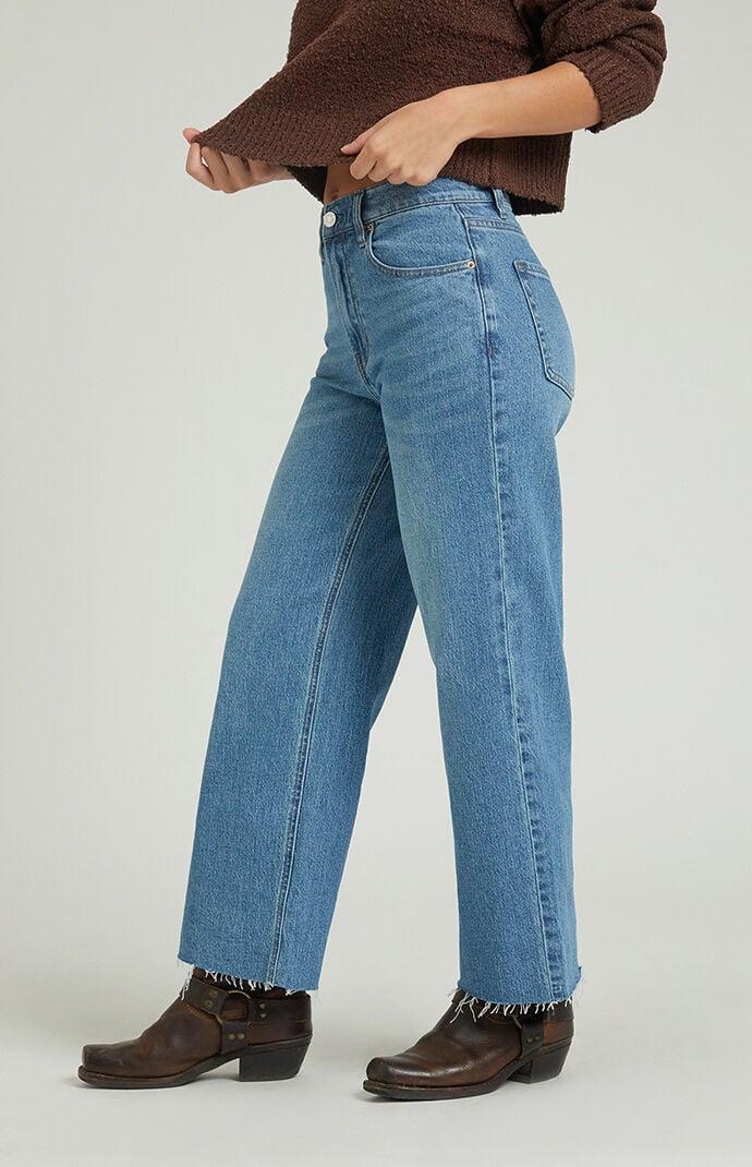 Women's Nora Stretch Dark Indigo Cropped Wide Leg Jeans Product Image