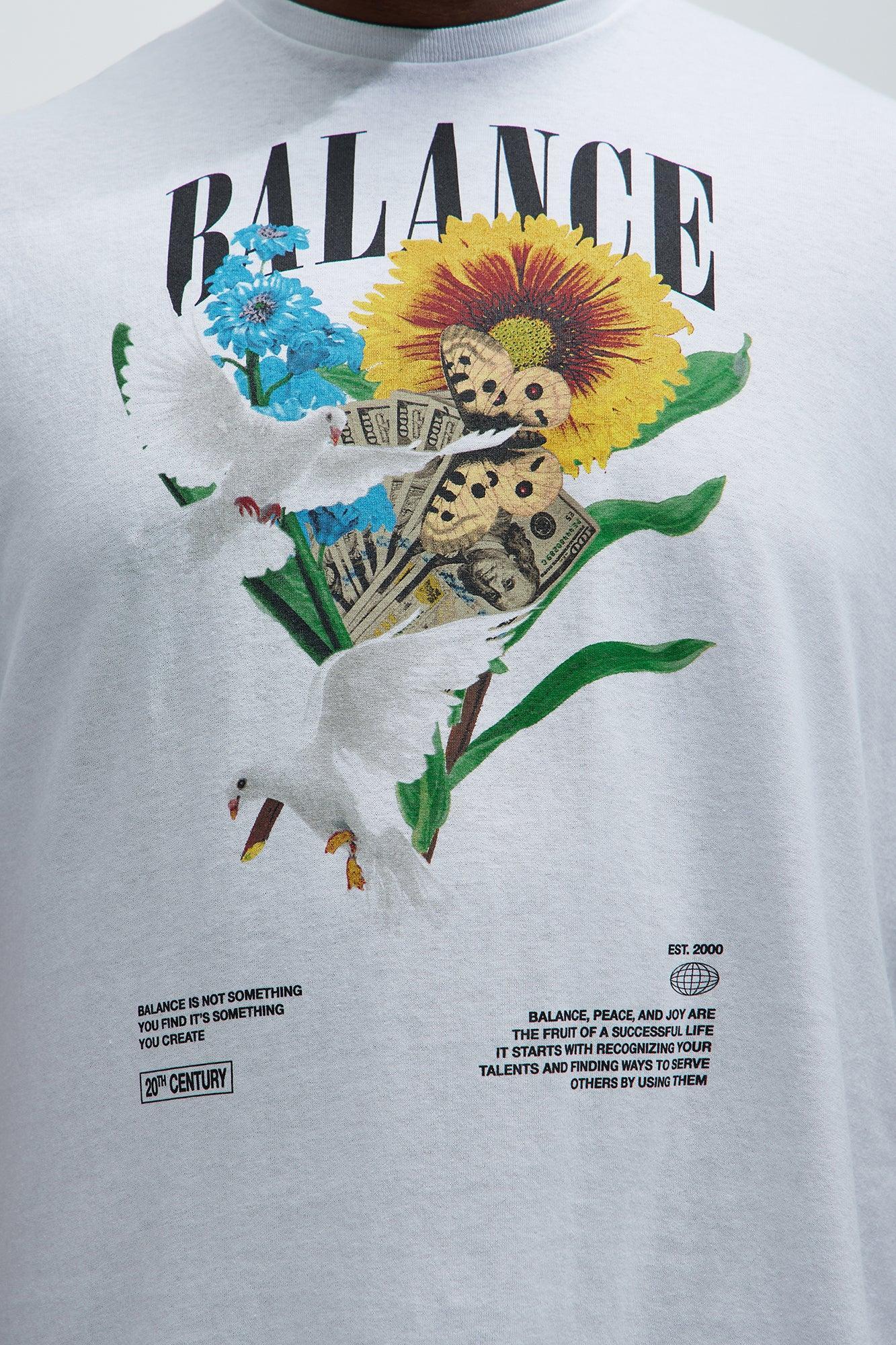 Balance Your Life Short Sleeve Tee - White Product Image