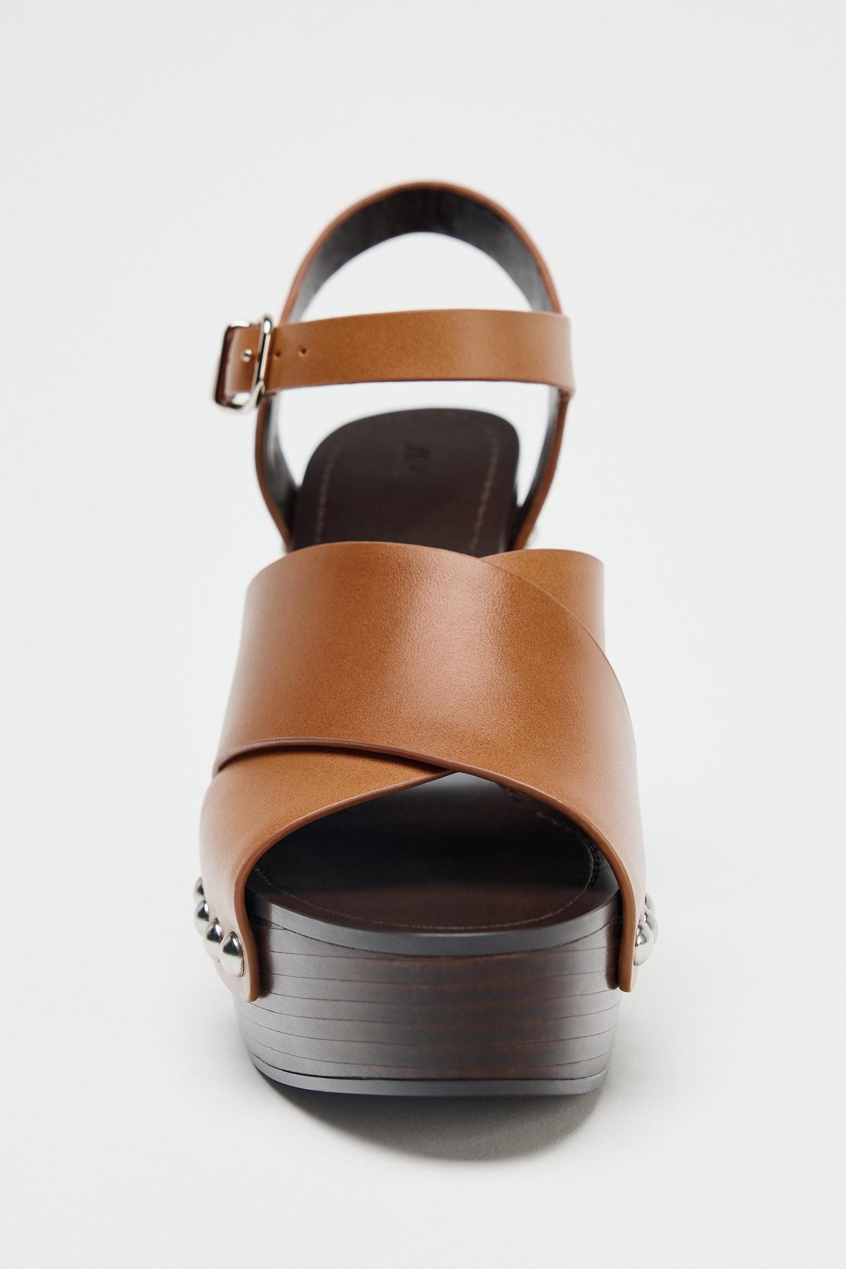 STUDDED LEATHER WEDGES Product Image