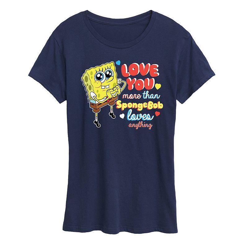 Womens Spongebob Squarepants Love You More Than Graphic Tee Product Image