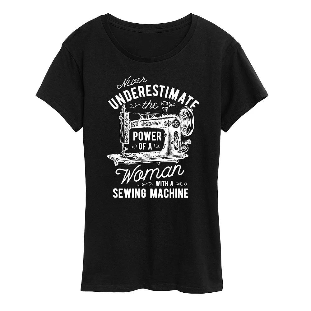 Women's Woman And Her Sewing Machine Graphic Tee,  Product Image