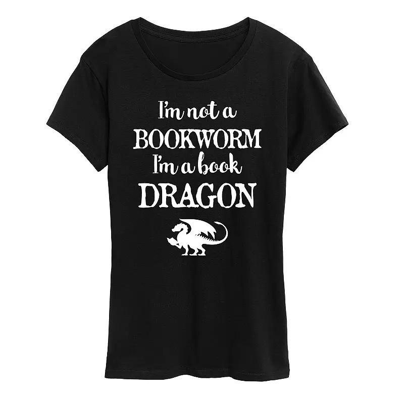 Women's I'm A Book Dragon Graphic Tee, Girl's,  Product Image