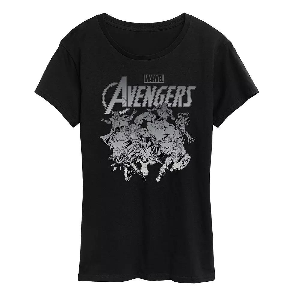 Women's Marvel Avengers Monochrome Group Graphic Tee,  Product Image