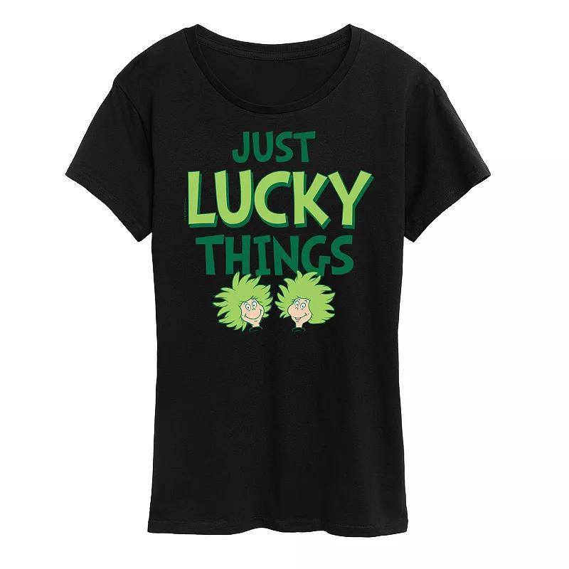 Women's Dr. Seuss Just Lucky Things Graphic Tee, Size: XXL, Grey Gray Product Image