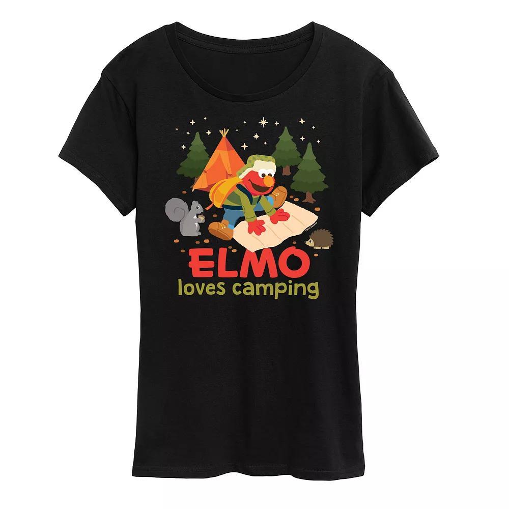 Women's Sesame Street Elmo Loves Camping Graphic Tee,  Product Image