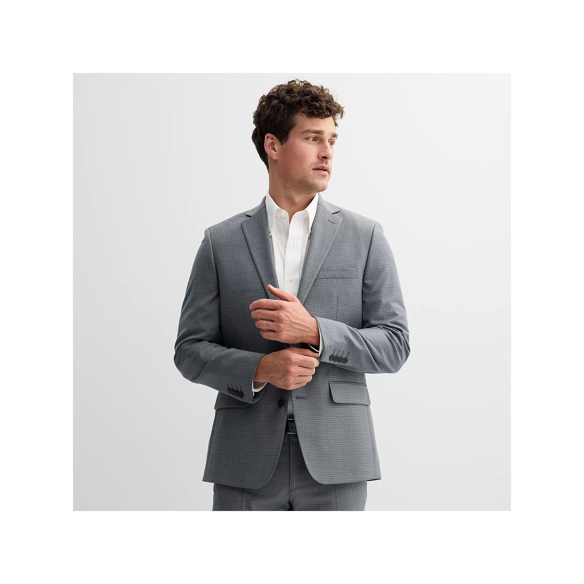 Men's Apt. 9® Premier Flex Performance Slim-Fit Washable Suit Jacket, Size: 38 Short, Gray Plaid Product Image