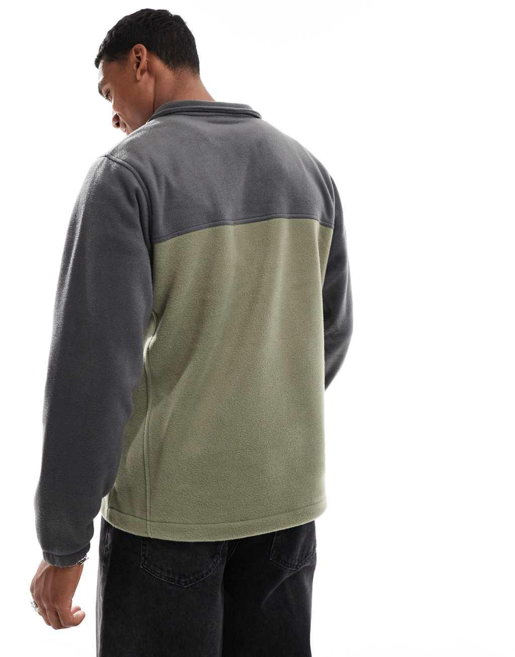 Columbia Steens Mountain half zip fleece in Gray/Khaki Product Image