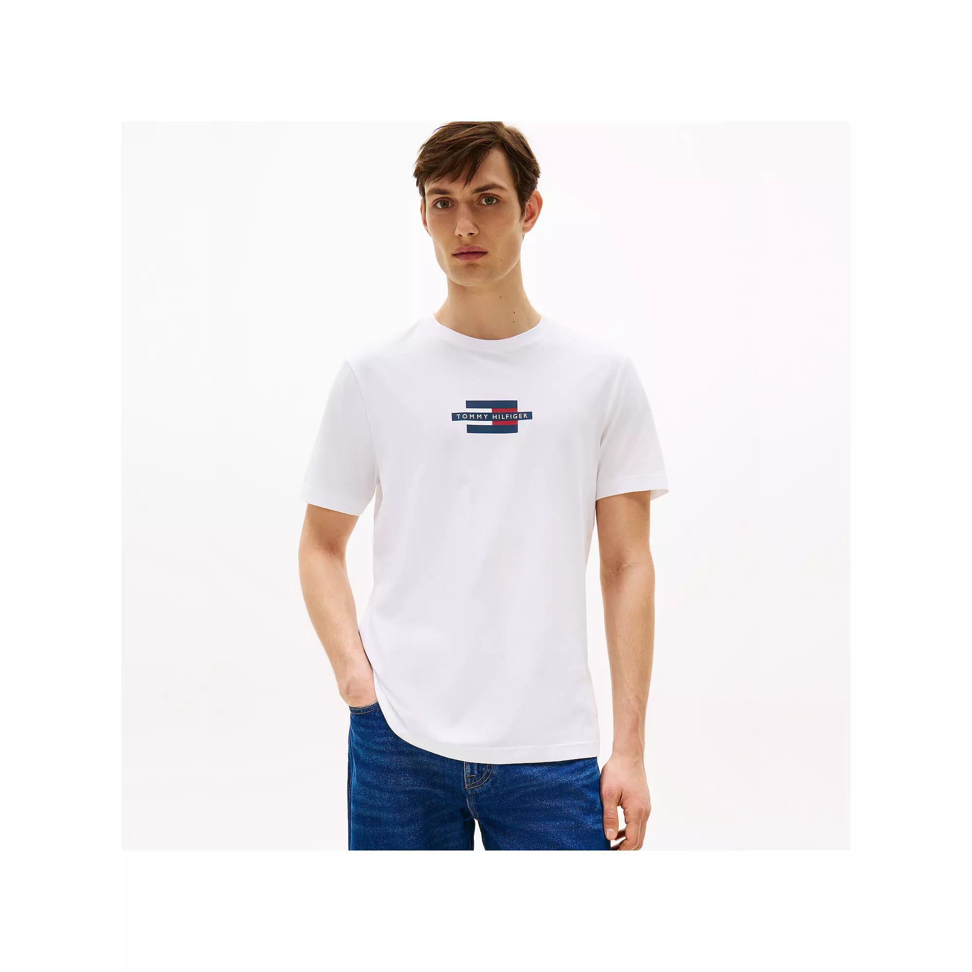 Men's Tommy Hilfiger Flag Box Graphic Tee, Size: XL, White Product Image