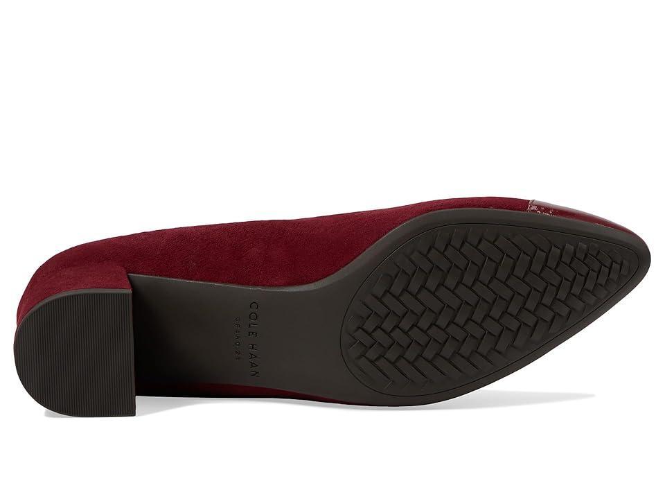 Cole Haan The Go-To Block Heel Pump 45MM (Black Cherry Suede) Women's Shoes Product Image