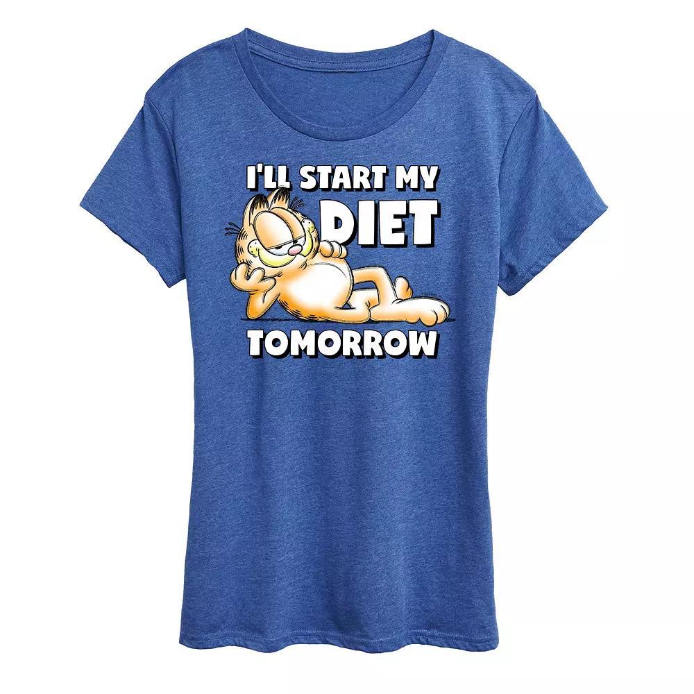 Women's Garfield Diet Tomorrow Graphic Tee, Girl's,  Product Image