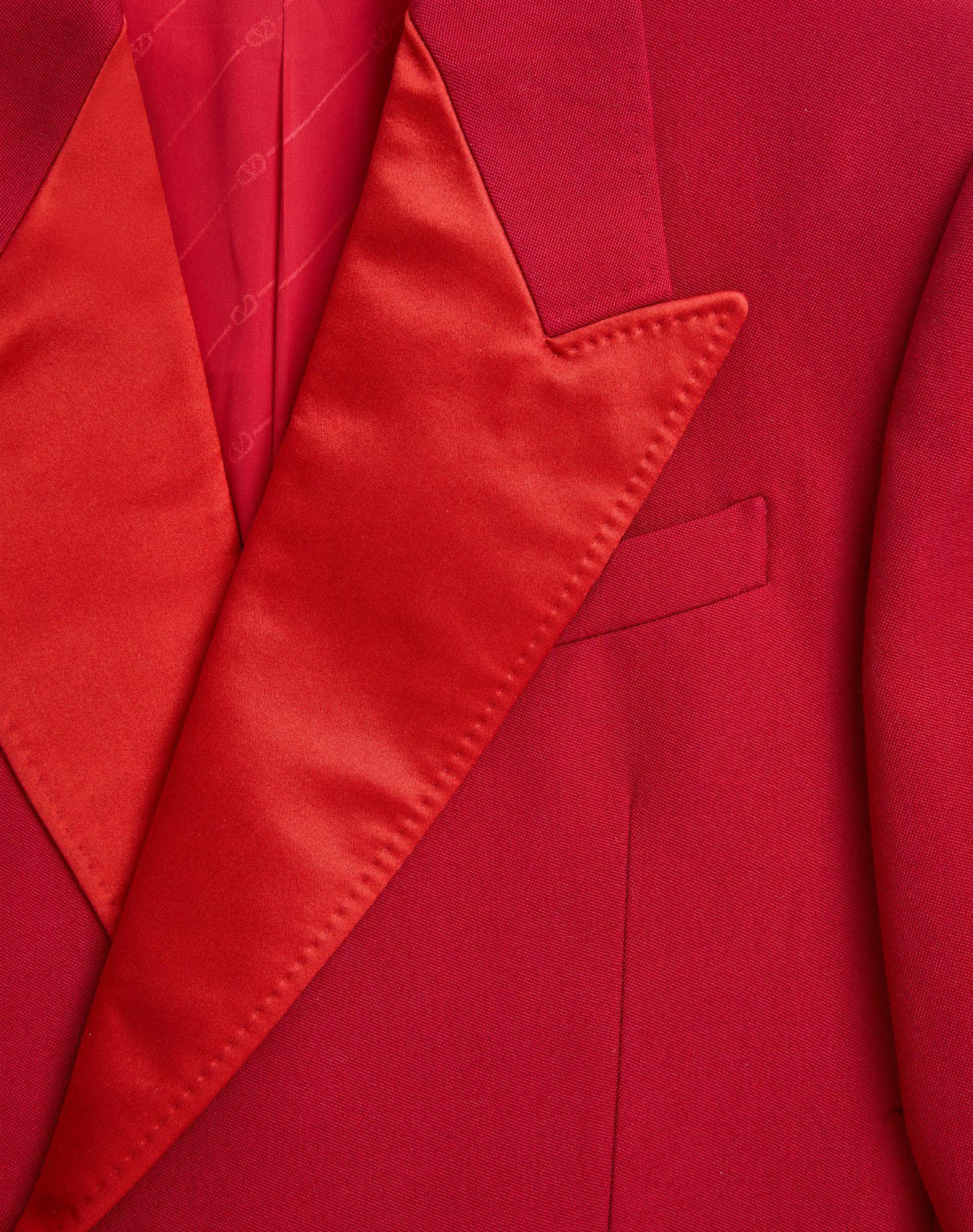 Double-Breasted Grain De Poudre Wool Jacket Product Image