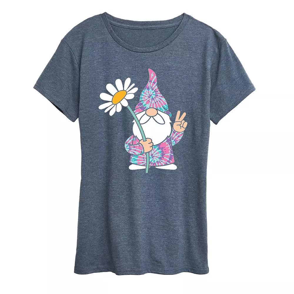Women's Tie Dye Gnome With Daisy Graphic Tee,  Product Image