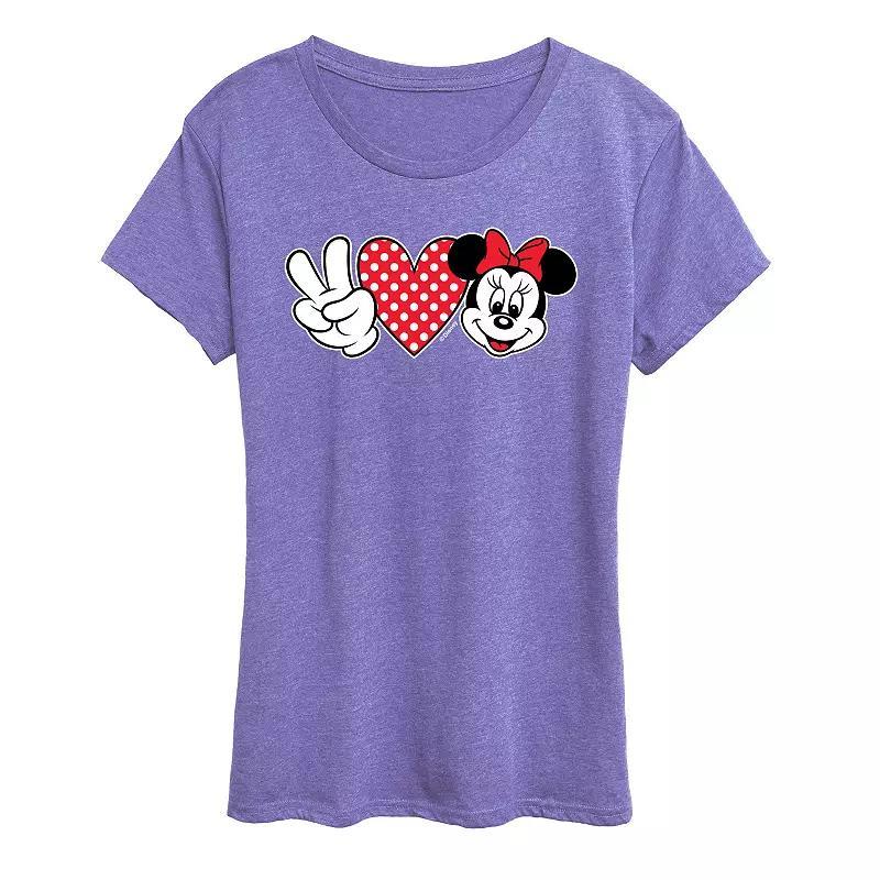 Disney's Minnie Mouse Women's Peace Love Graphic Tee,  Product Image