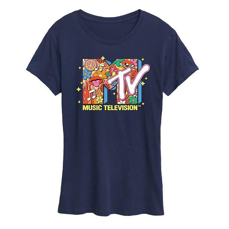 Women's MTV Logo Retro Collage Graphic Tee, Size: XXL, Heather Grey Product Image