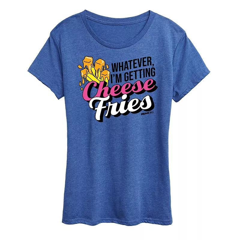 Women's Mean Girls Cheese Fries Graphic Tee, Size: Large, Grey Gray Product Image