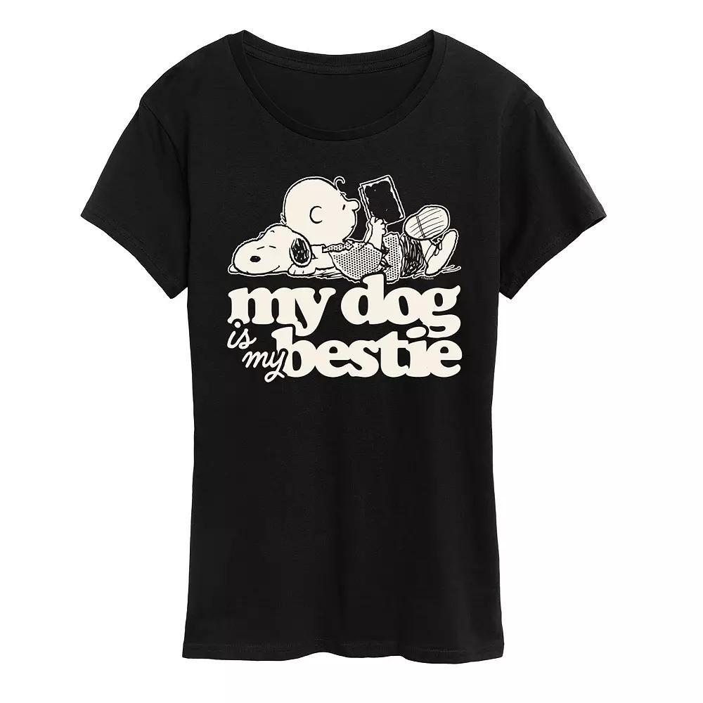 Women's Peanuts Snoopy & Charlie Brown My Dog Is My Bestie Graphic Tee,  Product Image