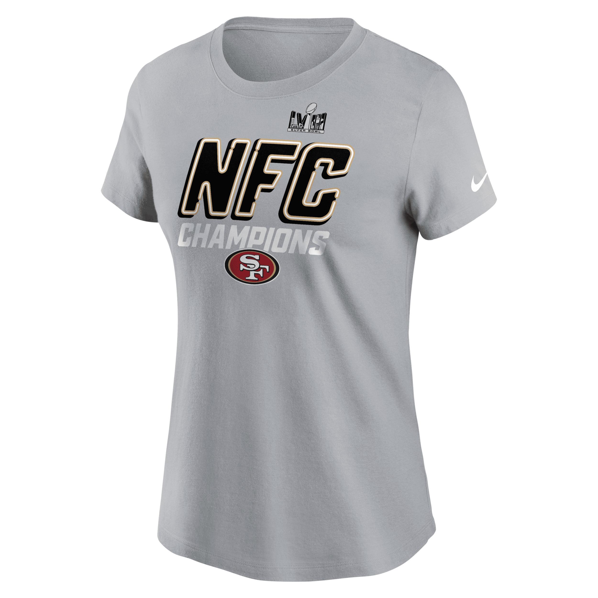 Womens Nike Gray San Francisco 49ers 2023 NFC Champions Iconic T-Shirt Product Image