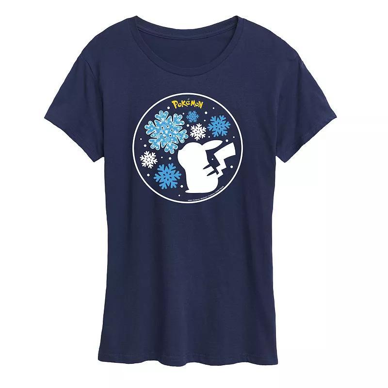 Women's Pokemon Snowflake Pikachu Tee, Size: Small, Heather Grey Product Image