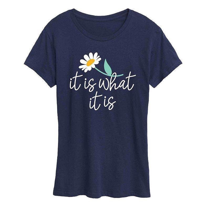 Women's It Is What It Is Graphic Tee, Girl's, Size: XL, Grey Royal Blue Product Image