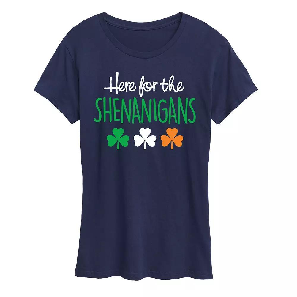 Women's Here for the Shenanigans Graphic Tee, Size: XL, Blue Product Image