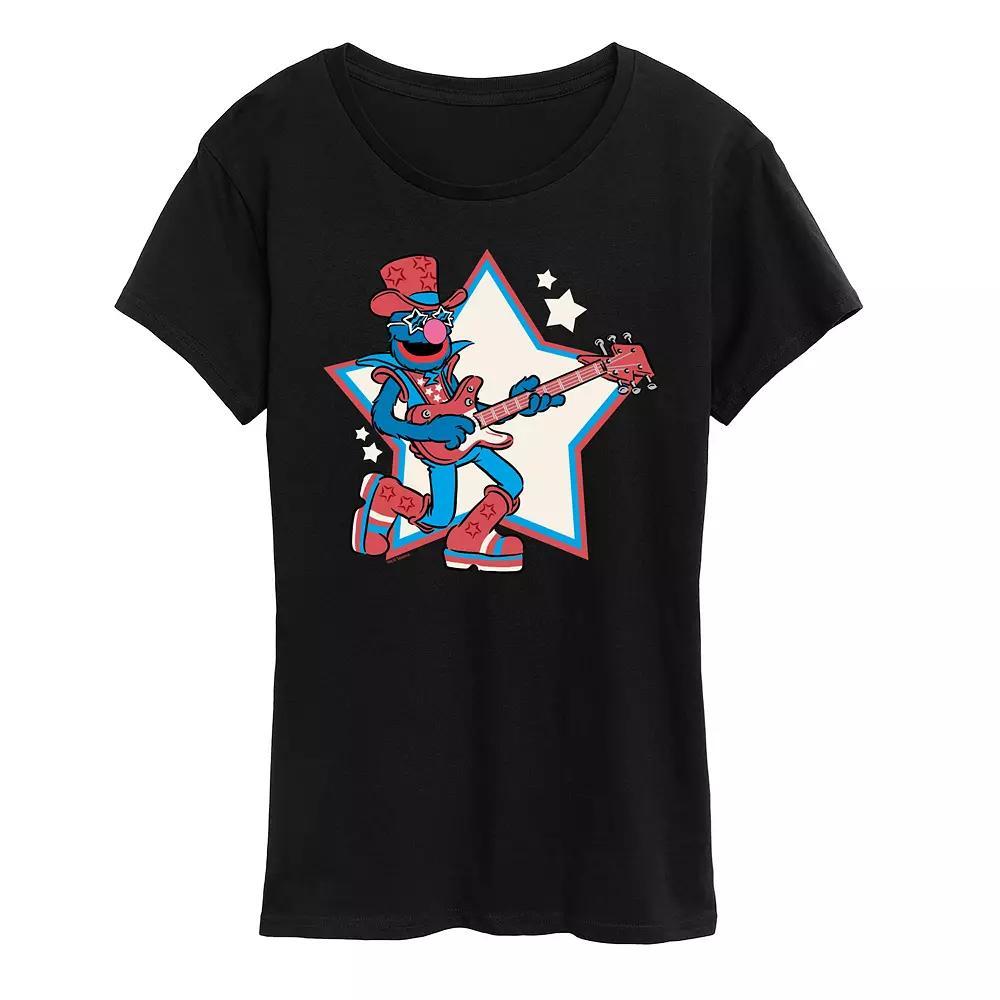 Women's Sesame Street Grover Rock Star Graphic Tee, Size: Medium, Blue Product Image