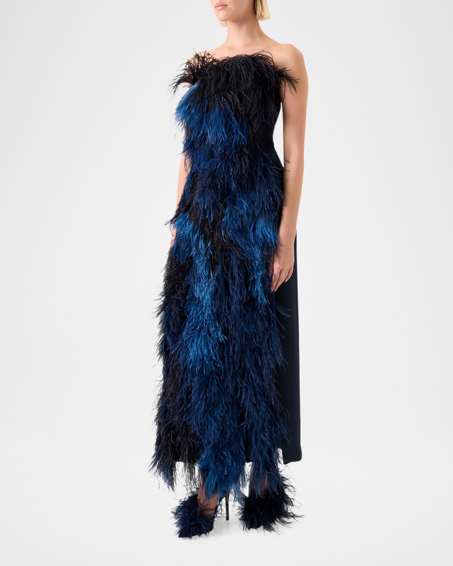 Strapless Ostrich Feather Gown  Product Image