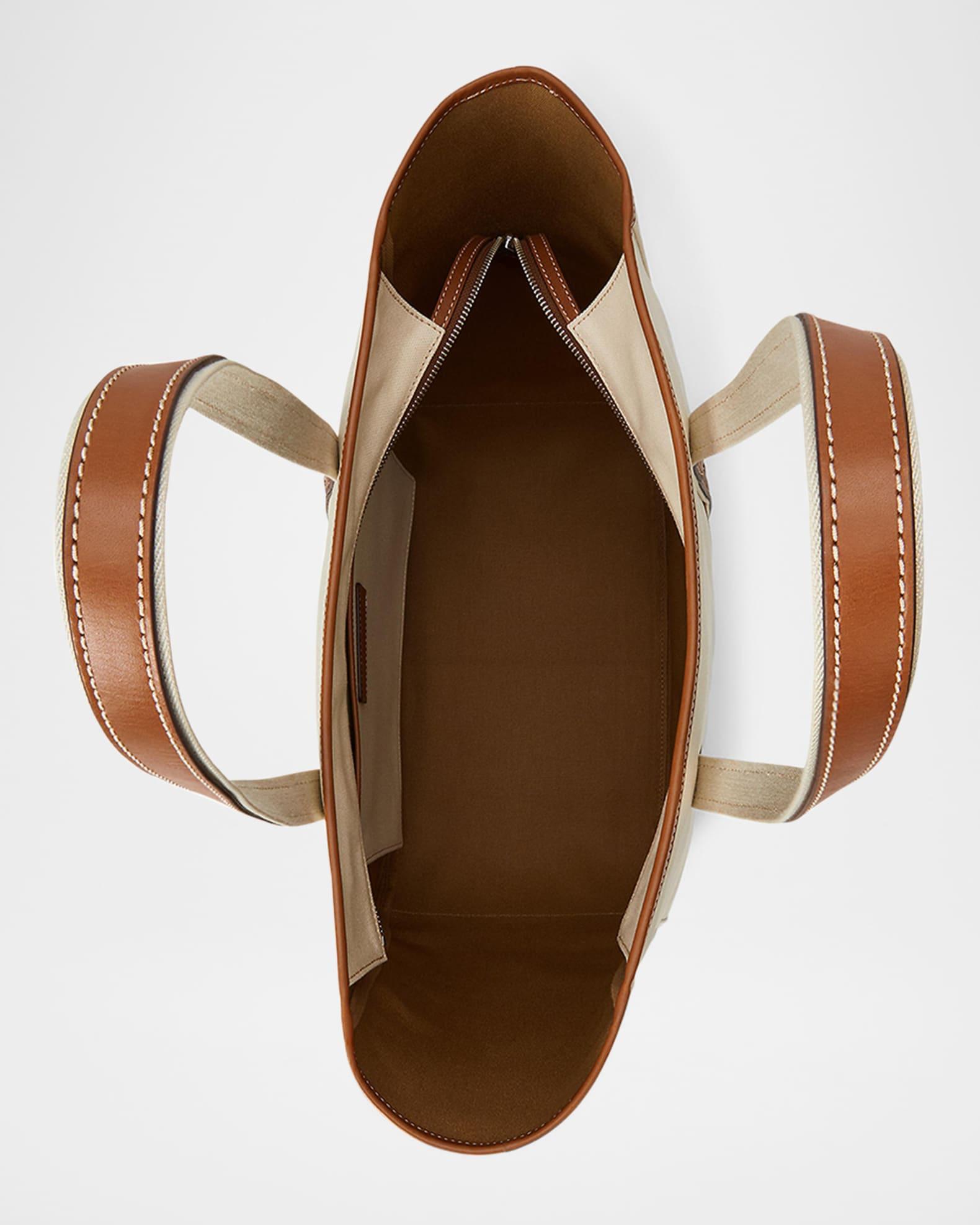 Canvas and Leather Medium Tote Bag Product Image