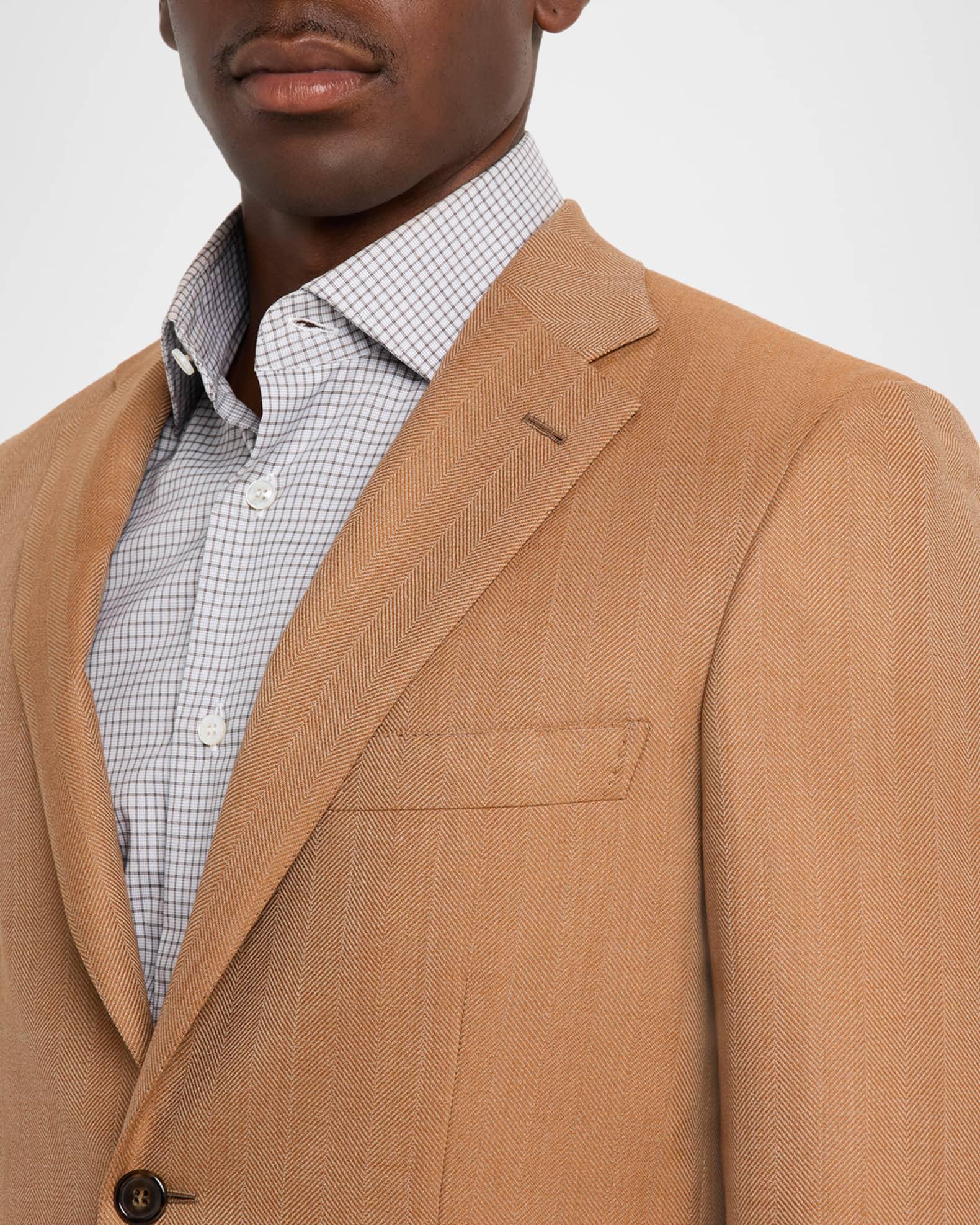 Men's Single-Breasted Herringbone Blazer Product Image