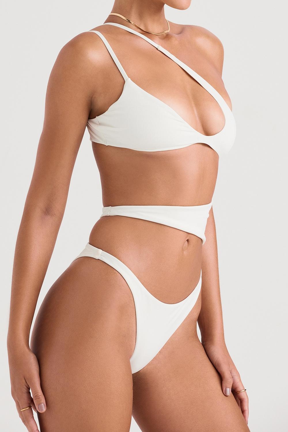 Lafayette Ivory Asymmetric Cutout Swimsuit Product Image