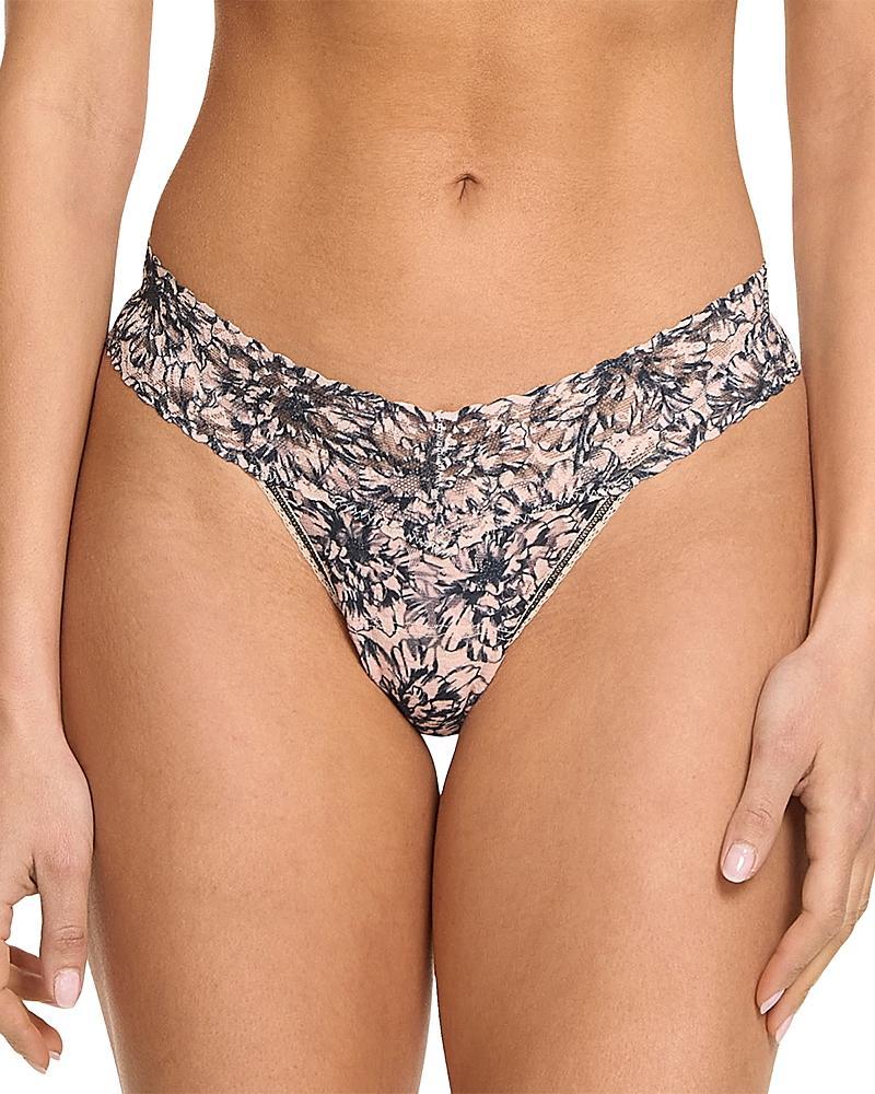 Signature Lace Low Rise Printed Thong Product Image