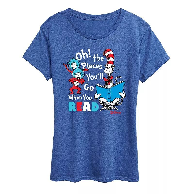 Women's Dr. Seuss When You Read Graphic Tee, Girl's, Size: Medium, Grey Gray Product Image