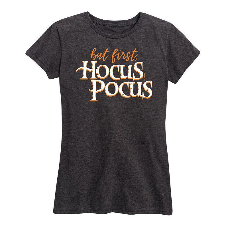 Disney's Hocus Pocus Women's But First Hocus Pocus Graphic Tee, Girl's, Size: Medium, Gray Product Image