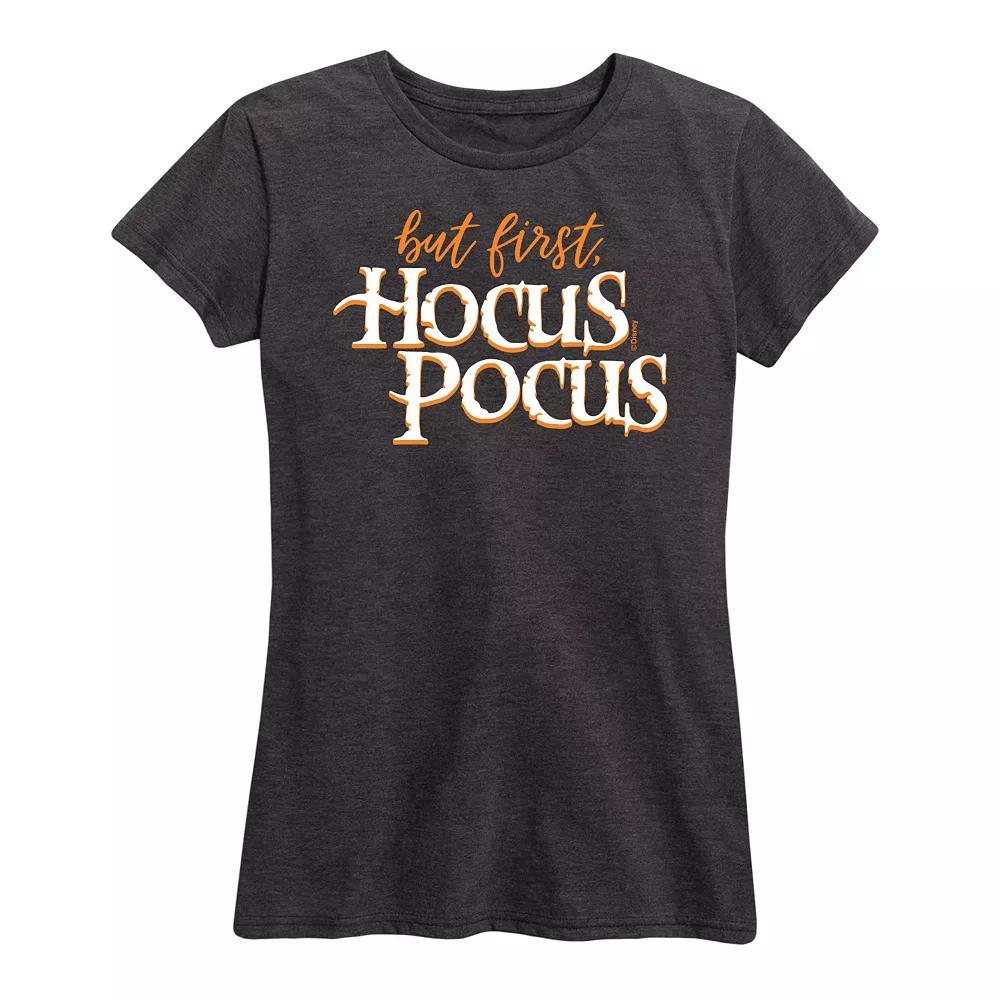 Disney's Hocus Pocus Women's But First Hocus Pocus Graphic Tee, Girl's, Size: Medium, Gray Product Image