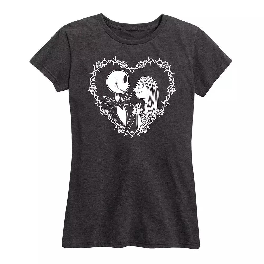 Disney's The Nightmare Before Christmas Jack & Sally Women's Heart Graphic Tee,  Product Image