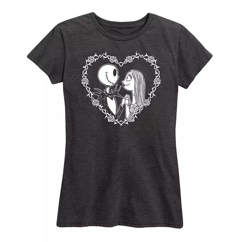 Disney's The Nightmare Before Christmas Jack & Sally Women's Heart Graphic Tee,  Product Image