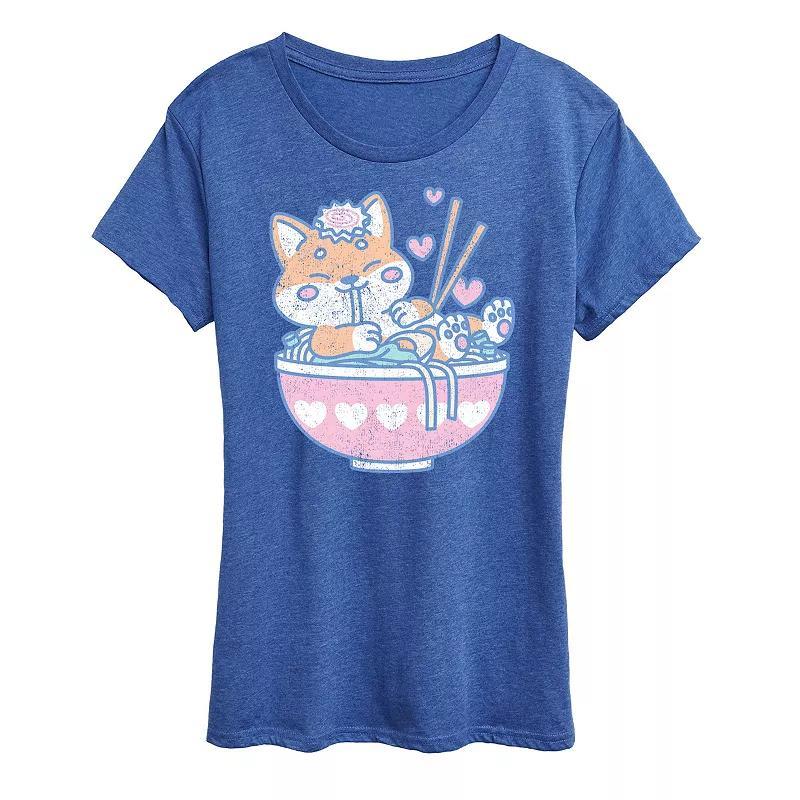 Womens Kawaii Ramen Shiba Inu Graphic Tee Product Image