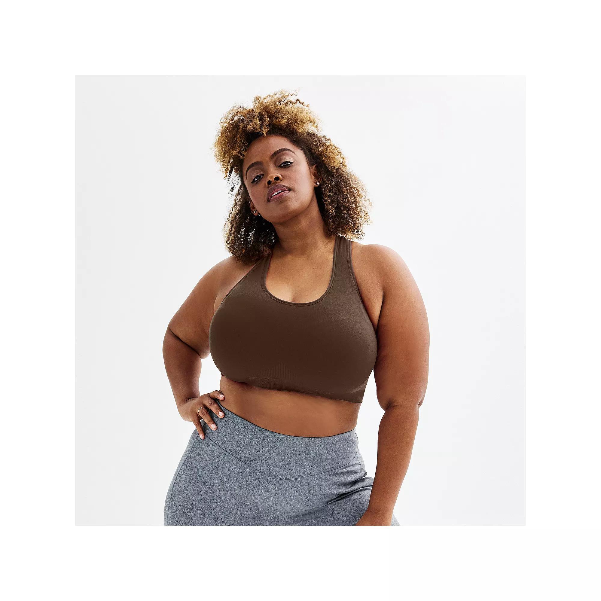 Plus Size Tek Gear® Seamless Low-Impact Sports Bra, Women's, Size: 1XL, Birk Brown Product Image