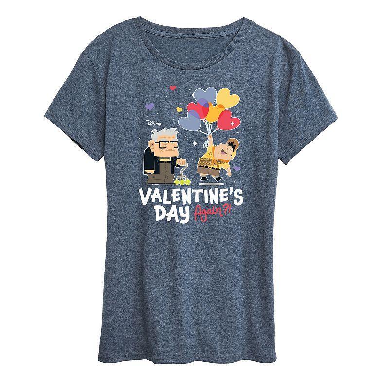 Disney / Pixars Up Womens Valentines Day Again Graphic Tee Heather Grey Product Image