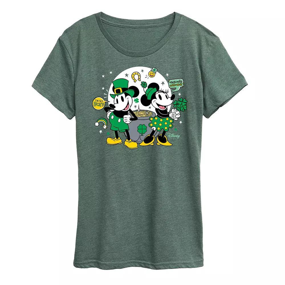 Disney's Mickey & Minnie Mouse Women's St. Patrick's Pot Of Gold Graphic Tee,  Product Image