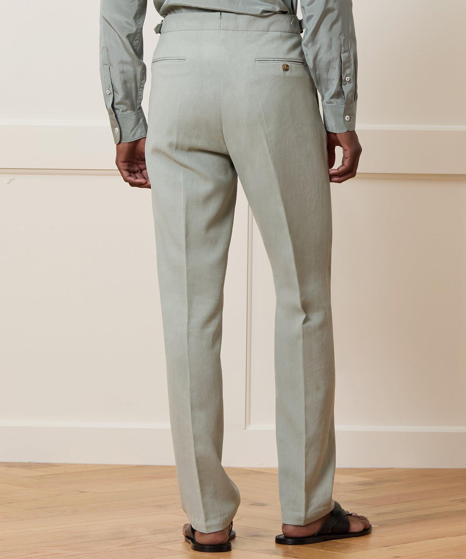 Italian Sueded Linen Side Tab Trouser Product Image
