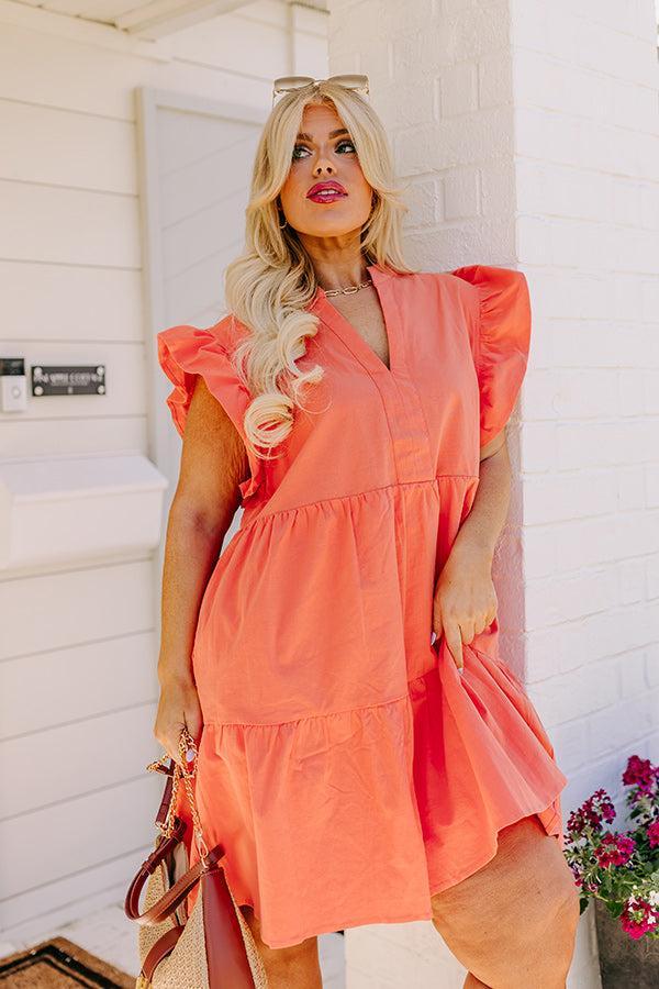 Front Porch Swinging Dress In Orange Curves Product Image