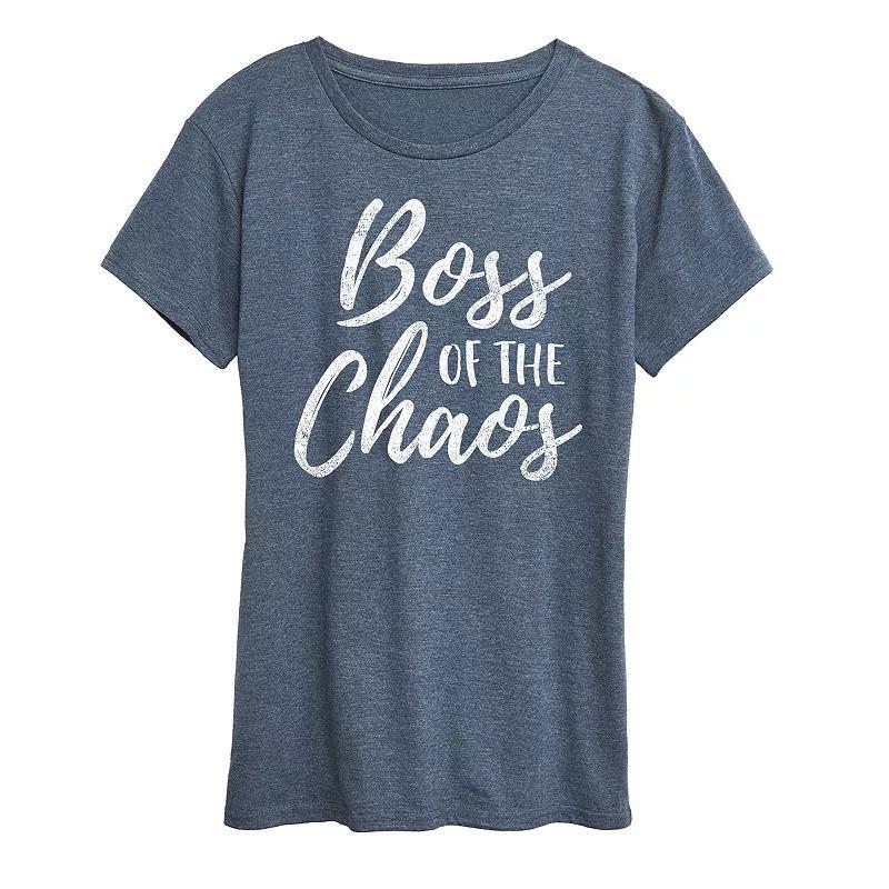 Women's Boss Of The Chaos Graphic Tee, Size: Large, Grey Blue Product Image