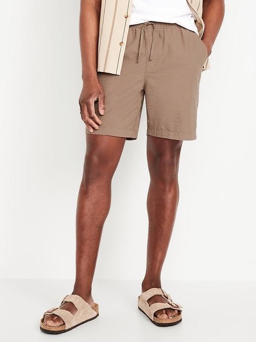 Seersucker Jogger Shorts -- 7-inch inseam Product Image